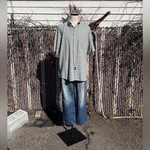 Gant Vintage Twill Green / Cream Plaid Short Sleeve Shirt Men’s Extra Large